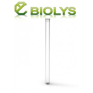 Tube fond rond diametre 20 mm long 350mm avec filetage SVL22 en verre borosilicate avec bouchon poly