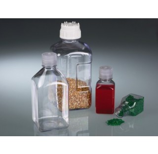 Flacons de laboratoire en PC, contenance: 1000 ml, L x l : 95 x 95 mm, hauteur avec bouchon 218 mm, 