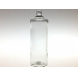 Bouillotte ronde 1000 ml en verre blanc bague EUR7 (1 litre), flacon cosmetique en verre