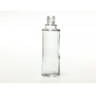Bouillotte ronde 30 ml en verre blanc bague EUR4, flacon cosmetique en verre