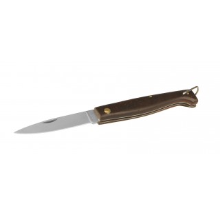 Couteau pliant inox long de lame 83 mm longueur totale 100mm manche en bois, couteau de laboratoire