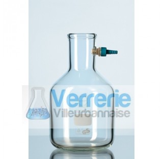 Fiole pour filtration en forme de flacon avec olive demontable en plastique3000 ml diametre 170 mm d