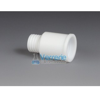 Adaptateur PTFE rodage femelle NS 14/23,diam de passage 6,5 Pas de vis GL 14 Temp. Max. de -200 a +2