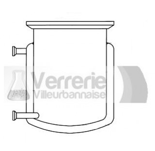 Reacteur verre thermostate fond rond avec entree et sortie d'eau DN15 volume : 5000 ml diametre exte