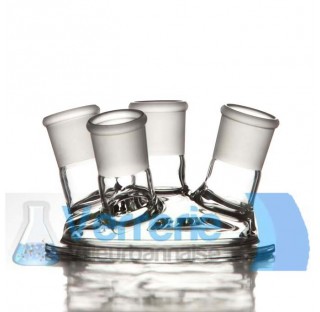 Glass lid of reactor DN 150 central socket 29/32 angled socket :3 x 29/32 height :125 mm Pression