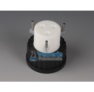 Distributor cap for bottle, PTFE thread GL45 with 4 connections with stopcock 4 X UNF1/4 28G for tub